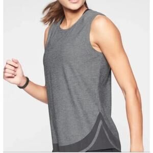 Athleta Tank Top Cadence Scoop Neck Sleeveless Heather Gray Women's Medium
